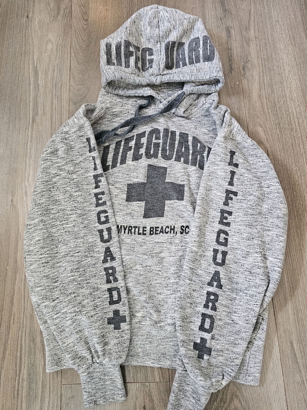Men's Gray Lifeguard Hoodie - Myrtle Beach Graphic Sweatshirt